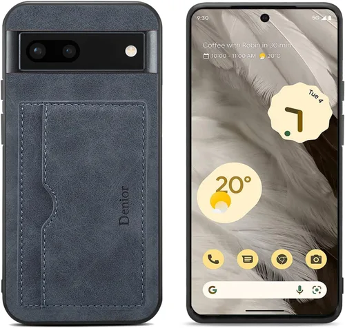 Miniatura 2 de Funda delgada de piel sintética para Google Pixel 7A 2023, soporte para ranura para tarjeta de crédito, funda protectora ligera de carga inalámbrica