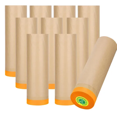 Miniatura 12 de xianshengle Papel de enmascarar precintado para pintar, cinta y drape de 20 pulgadas x 50 pies, papel para pintores, papel para pintores