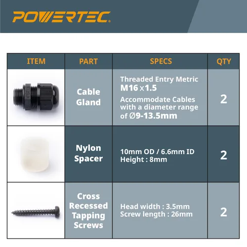 Miniatura 3 de POWERTEC 71834 Caja de interruptores profundos con herrajes para compatibilidad con POWERTEC Switch - 71007, 71651, 71054, 71577