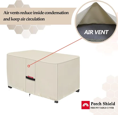 Miniatura 6 de Porch Shield - Funda impermeable para hoguera de patio 600D, rectangular para exterior, protector de caja de cubierta para mesa de fuego - 43 x 22