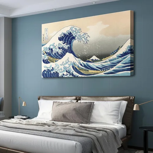Miniatura 2 de dgbtcart The Great Wave Off Kanagawa de Hokusai - Lienzo decorativo para pared, arte clásico japonés, pintura para sala de estar, paisaje marino