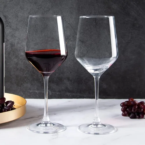Miniatura 4 de YANGNAY Copas de vino (Juego de 8, 17 Oz), Copas de vino transparentes para vino tinto, Borde liso, Aptas para lavavajillas