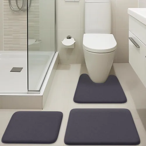 Miniatura 18 de Alfombra de baño de lujo – 1 pieza de alfombrilla de baño de espuma viscoelástica, antideslizante y ultrasuave, altamente absorbente, fácil