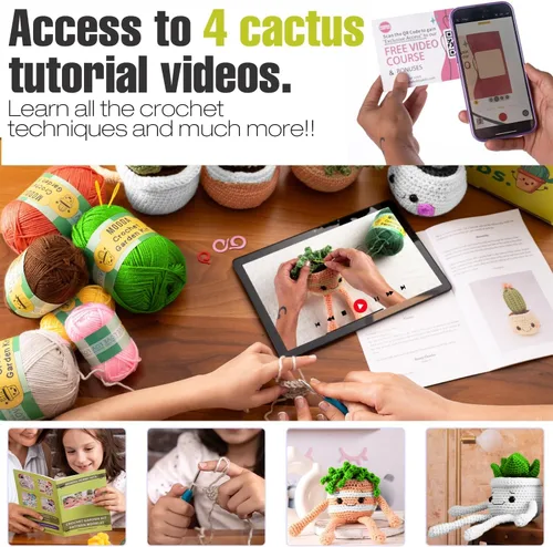 Miniatura 3 de MODDA Kit de Ganchillo para Principiantes - Kit de Inicio de Ganchillo para Principiantes con Tutoriales en Video Fáciles de Seguir, Kits