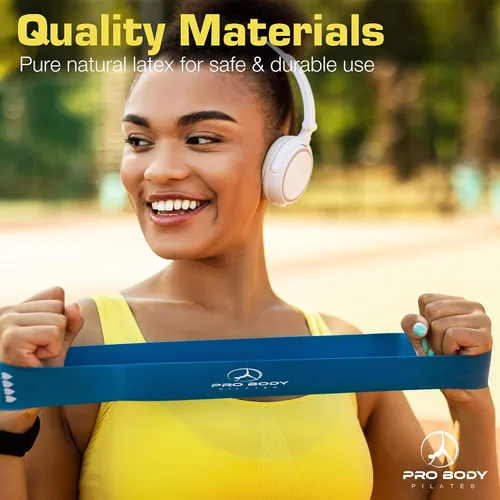 Miniatura 4 de ProBody Pilates Bandas de resistencia de bucle para entrenamiento, juego de 5 bandas de ejercicio de resistencia, bandas de entrenamiento