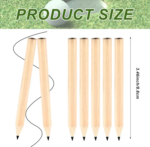 Miniatura 4 de Yexiya Lápices de golf a granel, mitad 2 HB 3.5 preafilados hexagonales de madera amarilla, mini lápices para recuerdos de fiesta, niños, escuela