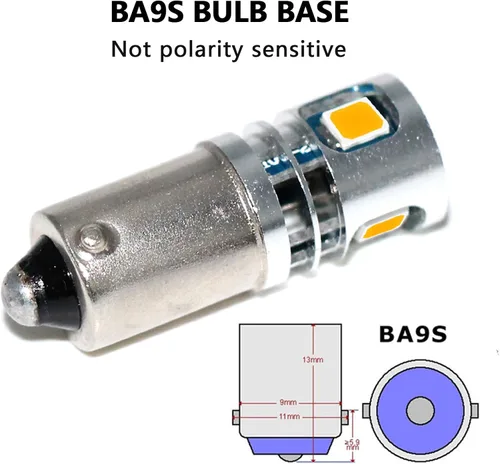 Miniatura 3 de PHINLION BA9S 1889 bombilla LED amarilla ámbar súper brillante 53 57 1895 3893 12929 T4W H5W H10W 12V bombillas LED no polarizadas para lectura