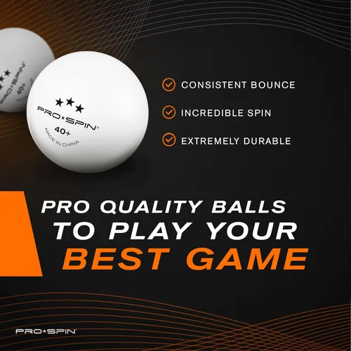 Miniatura 7 de PRO-SPIN Paletas de ping pong – Juego de alto rendimiento con raquetas de tenis de mesa premium, pelotas de ping pong de 3 estrellas, estuche de Set