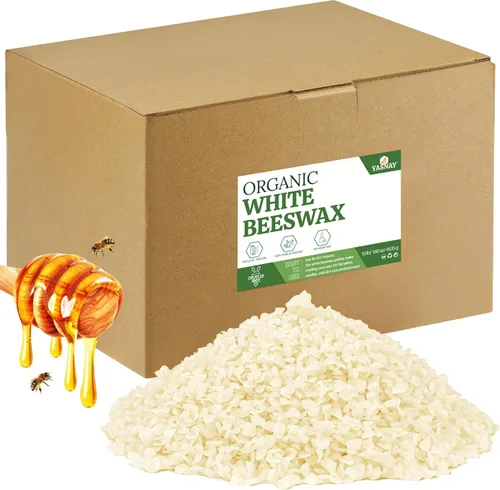 Miniatura 12 de YASNAY Gránulos de cera de abeja amarilla 10LB, 100% cera de abeja orgánica, cera de abeja para hacer velas, cuidado corporal, cuidado de la piel