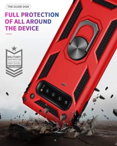 Miniatura 4 de Funda de grado militar para Samsung Galaxy S10 Plus 360 con anillo giratorio de metal con soporte de soporte magnético integrado para montaje