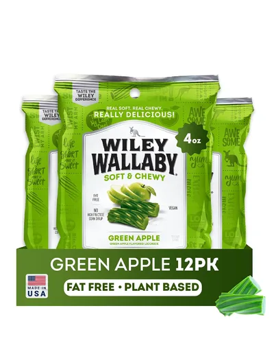 Miniatura 9 de Wiley Wallaby Regaliz australiano, bolsas de 4 onzas, 12 unidades (negro)