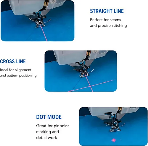 Miniatura 3 de Luz de acolchado 3 en 1 para máquina de coser con línea ajustable, punto de mira y cabezales de iluminación de puntos, accesorios para máquina