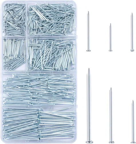 Miniatura 9 de KURUI Clavos negros para colgar decoración de pared, tapices, cuadros, kit de 700 piezas de clavos para colgar para dormitorio, baño, oficina, 6