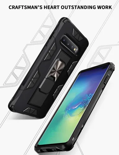 Miniatura 9 de Dionsibei Funda para Samsung Galaxy S10 Plus de grado militar con función atril incorporada, funda protectora resistente a prueba de golpes