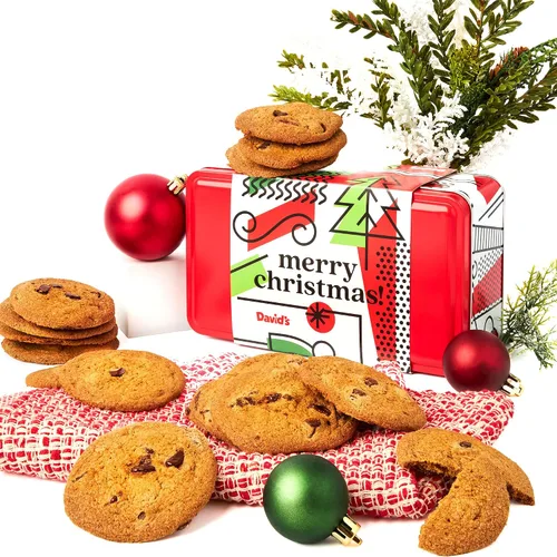 Miniatura 12 de David's Cookies Winter Wonderland Pecan Meltaways Tin - Paquete de galletas gourmet de Navidad para la familia y los amigos - Deliciosas y suaves