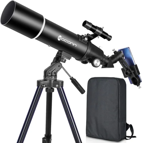 Telescopios para adultos de astronomía, telescopio refractor de 80 mm de apertura y 600 mm de longitud focal para niños y principiantes, telescopio