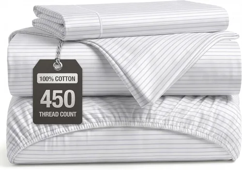 Miniatura 55 de LANE LINEN - Sábanas tamaño Split King para cama ajustable, 450 hilos, 100% algodón, 2 sábanas bajeras individuales XL, con bolsillo profundo