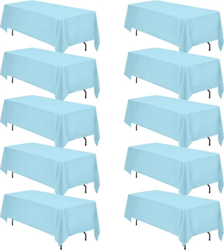Miniatura 171 de BRILLMAX 6 Pack de Manteles Azul Marino para Mesas Rectangulares de 8 Pies 90 x 156 Pulgadas - 8 pies Mantel Rectangular a Granel de Lino