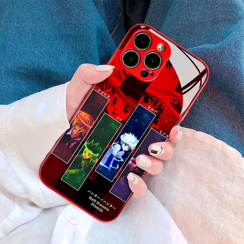 Miniatura 6 de HxH Gon Killua Kurapika - Funda para iPhone 14 Plus, diseño de manga anime, diseño de manga anime, color rojo templado a prueba de golpes