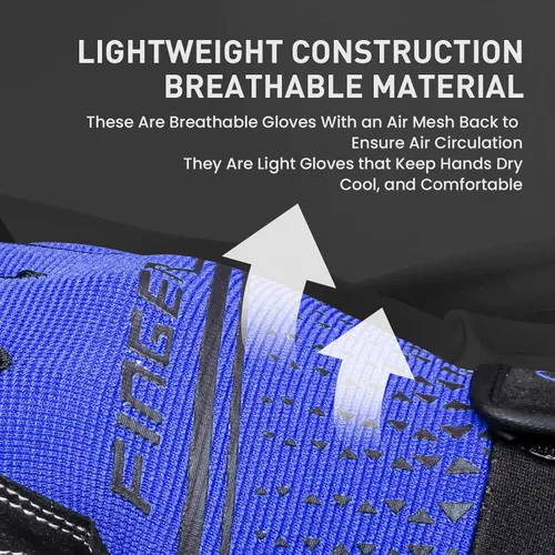 Miniatura 3 de Guantes de entrenamiento de dedo completo para levantamiento de pesas para hombres y mujeres con relleno, guantes de ejercicio de gimnasio de mano