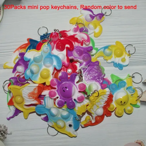Miniatura 4 de Goodangie00 Bulk Turtle Octopus Dolphin Mermaid Shark Fish Ocean Mini Pop Fidget Toys for Students Prize, Summer Party Favors