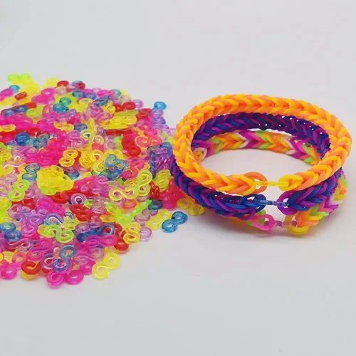 Miniatura 5 de Alamic 500 piezas de clips en S para telar, bandas de goma, conectores de plástico, clips de repuesto para pulseras de telar, bricolaje y Colorido