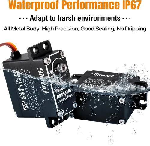 Miniatura 4 de Servo de alto par de 121.3 lbs de alta velocidad HV 8.4V sin núcleo servo motores de dirección RC engranaje de acero inoxidable de bajo perfil