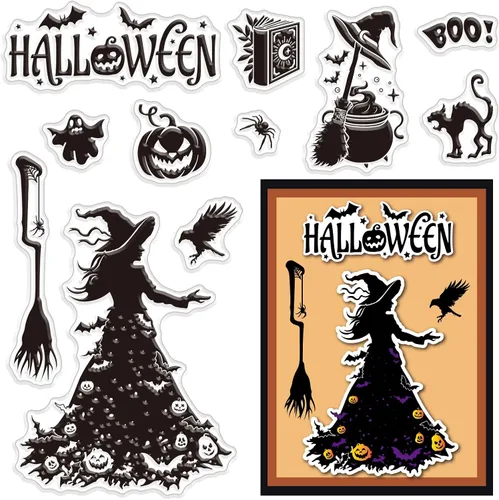 Miniatura 15 de CRASPIRE Sellos transparentes de árbol de la vida, diseño de luna, reutilizables, de silicona, para diario, tarjetas, decoración, manualidades