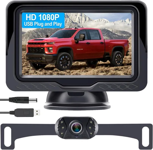 Miniatura 10 de Cámara de Copia de Seguridad con Fácil Instalación Plug-Play: Cámara de Visión Trasera HD 1080P Sin Retraso, Impermeable - Visión Nocturna Clara