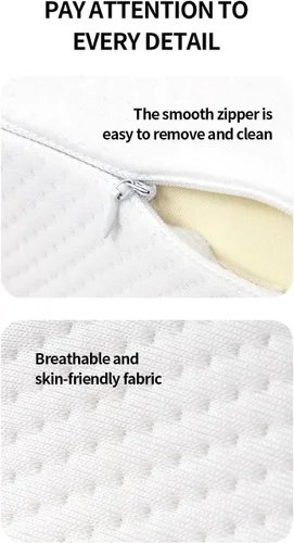 Miniatura 3 de Almohada cervical para aliviar el dolor de cuello, almohada de espuma viscoelástica para dormir de lado y espalda, apoyo avanzado y comodidad