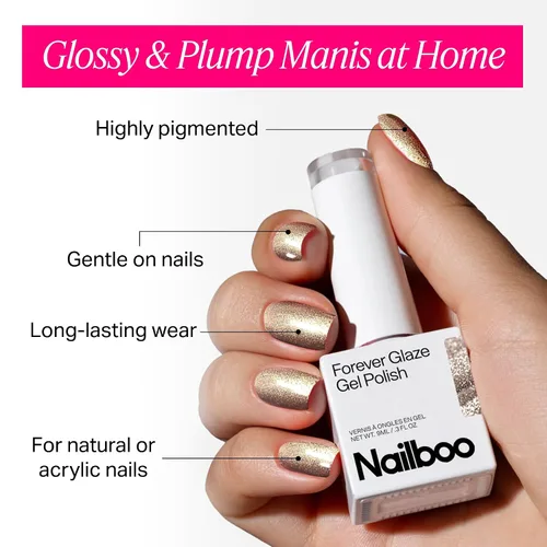 Miniatura 3 de Nailboo Forever Glaze Esmalte de uñas de gel, altamente pigmentado y resistente al desconchado, perfecto para kit de uñas y kit de manicura