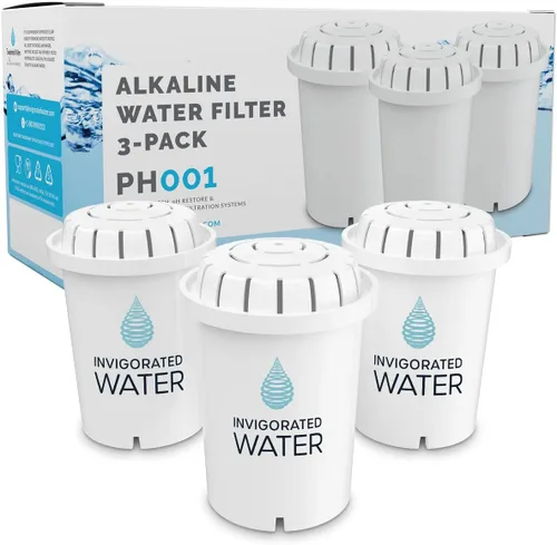Invigorated Water PH001 - Filtro de agua alcalino blanco - Filtros de repuesto para todos los sistemas de filtración de jarras y dispensadores - Sin
