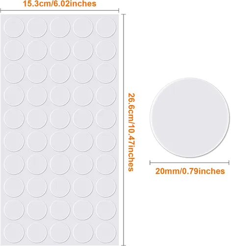 Miniatura 2 de Adhesivos adhesivos de doble cara transparentes, de doble cara, de acrílico redondo, sin rastros, adhesivo fuerte, impermeable, para manualidades