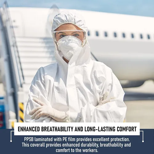 Miniatura 5 de Medical Nation Hazmat Suits Disposable 2 Pack Hooded, Heavy Duty, Breathable Disposable Coverall, Painter Suit 9 Sizes