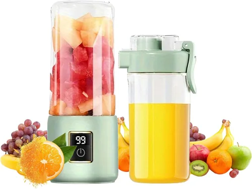 Licuadora portátil, mini exprimidor, licuadora portátil de 16.9 fl oz, 12 cuchillas perfectas para mezclar, pequeña, conveniente, multifuncional,