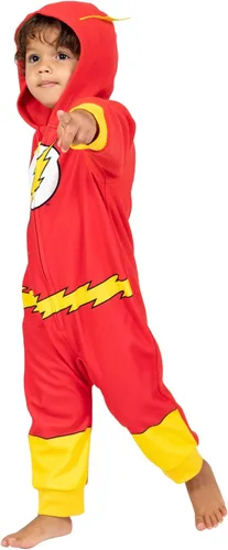 Miniatura 3 de DC Comics Justice League Superman Batman Flash Zip Up Pijama Cosplay Enterizo Niño a Niño Grande