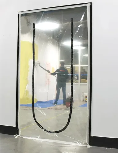 Miniatura 6 de ROLLINGDOG Barrera contra el polvo de la puerta con cremallera – Cubierta de puerta de plástico con cremallera para pared y habitación Protección