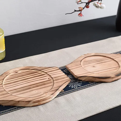 Miniatura 5 de BESTonZON Bandeja de madera para salvamanteles de hierro fundido