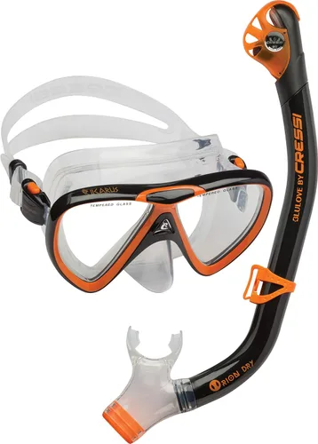 Miniatura 18 de Cressi Kit de snorkel para adultos, máscara y snorkel seco - Equipo de calidad para descubrir el mundo submarino - Ikarus & Orion Dry: Diseñado
