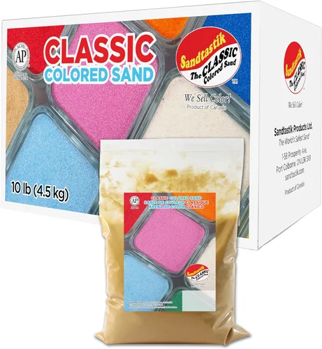 Miniatura 47 de Sandtastik Arena blanca de color clásico: caja a granel de 10 libras de arena de grano fino vibrante para artes y manualidades, botellas de arena