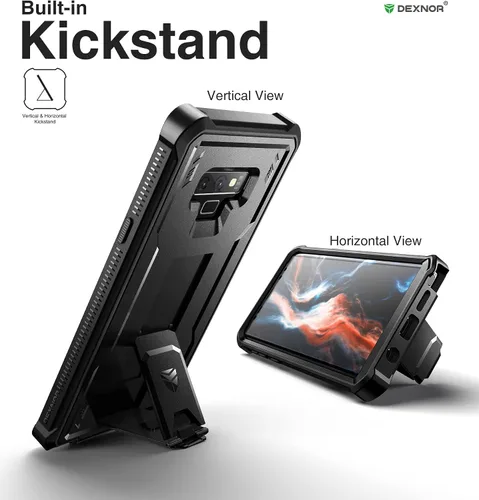 Miniatura 4 de Dexnor Funda de cuerpo completo para Samsung Galaxy Note 9/6.4 pulgadas, [protector de pantalla y soporte integrados] resistente protección de grado
