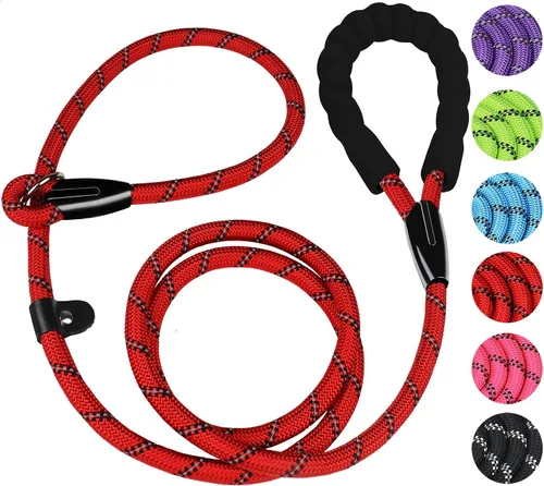 Miniatura 15 de Correa para perro de 3.9 pies, duradera, de alta calidad, resistente, con mango acolchado cómodo e hilos altamente reflectantes para perros Negro