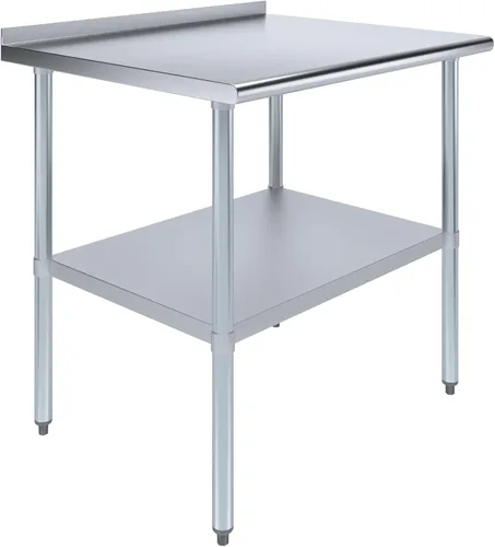 Miniatura 15 de AmGood Mesa de trabajo de acero inoxidable de 24 pulgadas x 12 pulgadas con protector contra salpicaduras de 1.5 pulgadas Mesa de preparación