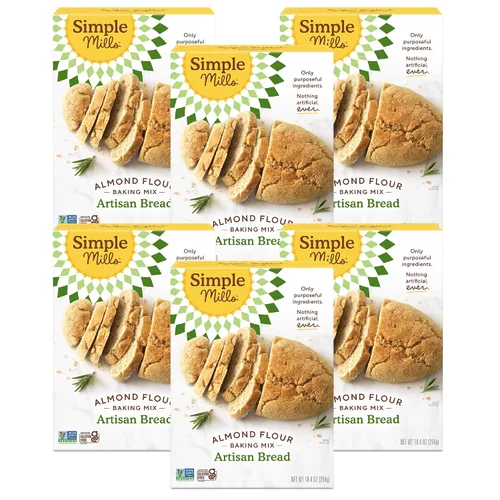 Miniatura 10 de Simple Mills Mezcla de harina de almendra para hornear, Mezcla de pan artesanal - Sin gluten, a base de plantas, apta para dieta paleo, 10.4 onzas
