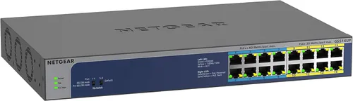 Miniatura 14 de NETGEAR Conmutador PoE no administrado Gigabit Ethernet de 16 puertos (GS116LP) - con 16 x PoE+ @ 76W actualizable, para escritorio, montaje
