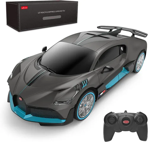 RASTAR Bugatti - Auto a control remoto Bugatti Divo 1:24, auto de juguete Bugatti para niños y adultos gris