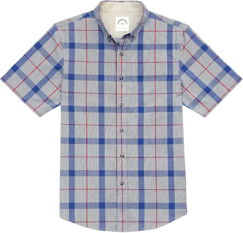 Miniatura 6 de Dubinik® Camisas de manga corta con botones para hombre, 100% algodón, a cuadros, camisas casuales con bolsillo