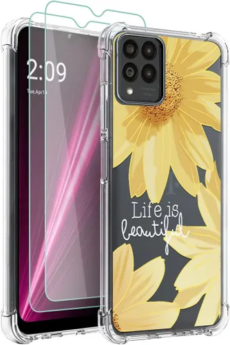 Miniatura 12 de Osophter Funda para Revvl 6 Pro 5G, transparente con protector de pantalla, TPU absorción de golpes, flexible para teléfono celular T-Mobile T Phone