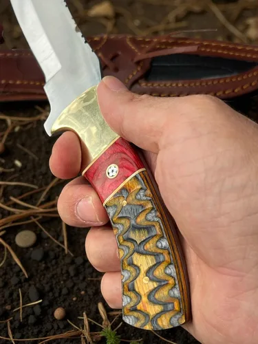 Miniatura 7 de Poshland Cuchillos de acero de Damasco hechos a mano de edición limitada y personalizados, variedad de tamaños y diseños de mango TR- 2169 D2 Acero