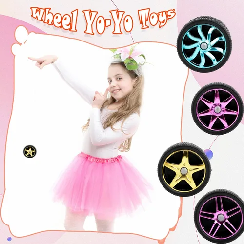 Miniatura 5 de 40 piezas de juguetes Yoyos de plástico con ruedas en varios colores para principiantes, adultos, adolescentes, cumpleaños, carreras, fiestas